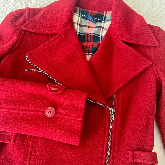 Ralph Lauren Blue Label Red Wool Jacket. Size 2. - Picture 3 of 10